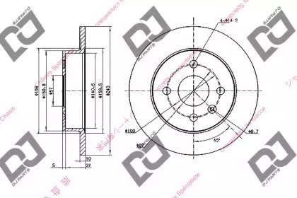 Тормозной диск DJ PARTS BD1774